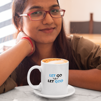 Quotable mugs with the print Let Go and Let God - mug gift ideas