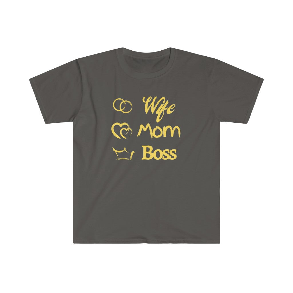 Personal expressions Wow Shirt with the words Wife Mom Boss